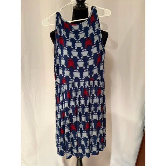 Her Universe Star Wars R2-D2 Dress Womens XL Blue Fit & Flare Tank Knee - Picture 2 of 5